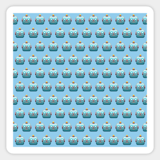 Emoji Robot Pattern Sticker